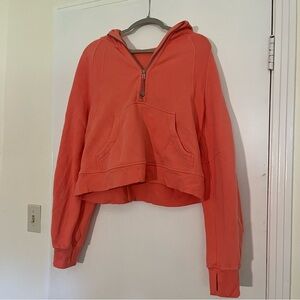 Lululemon Raspberry Cream Half Zip Scuba Hoodie